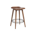 Stylish Wooden Bar Stool with Decorative Metal Footrest